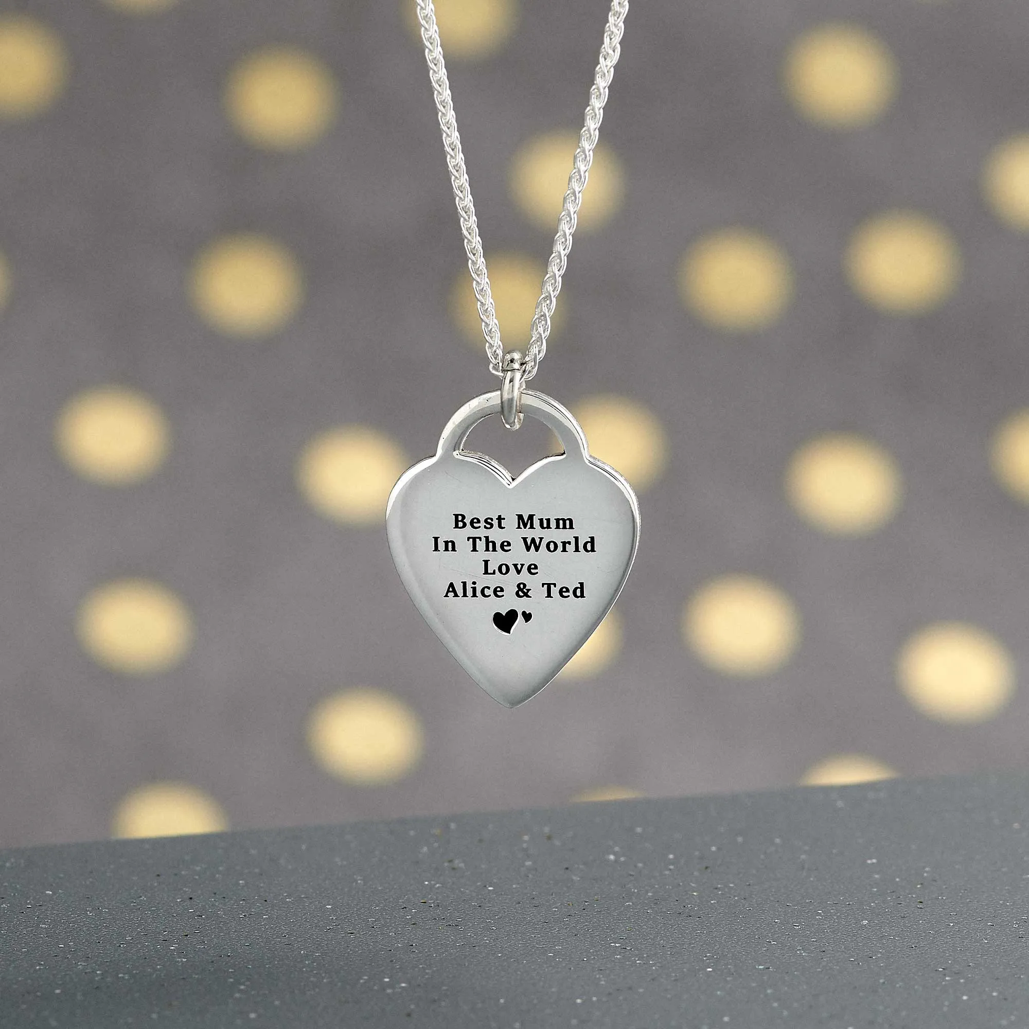 Heart Tag Personalised Silver Charm