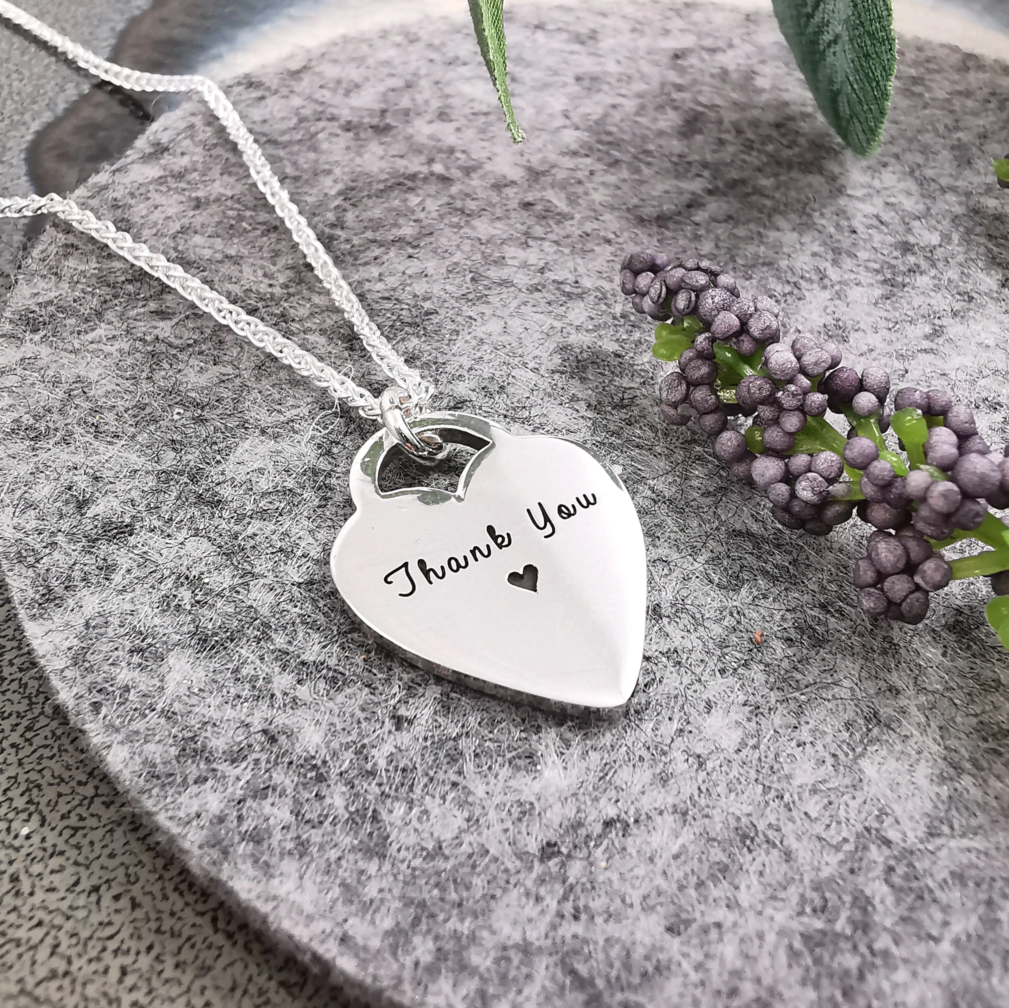 Heart Tag Personalised Silver Charm