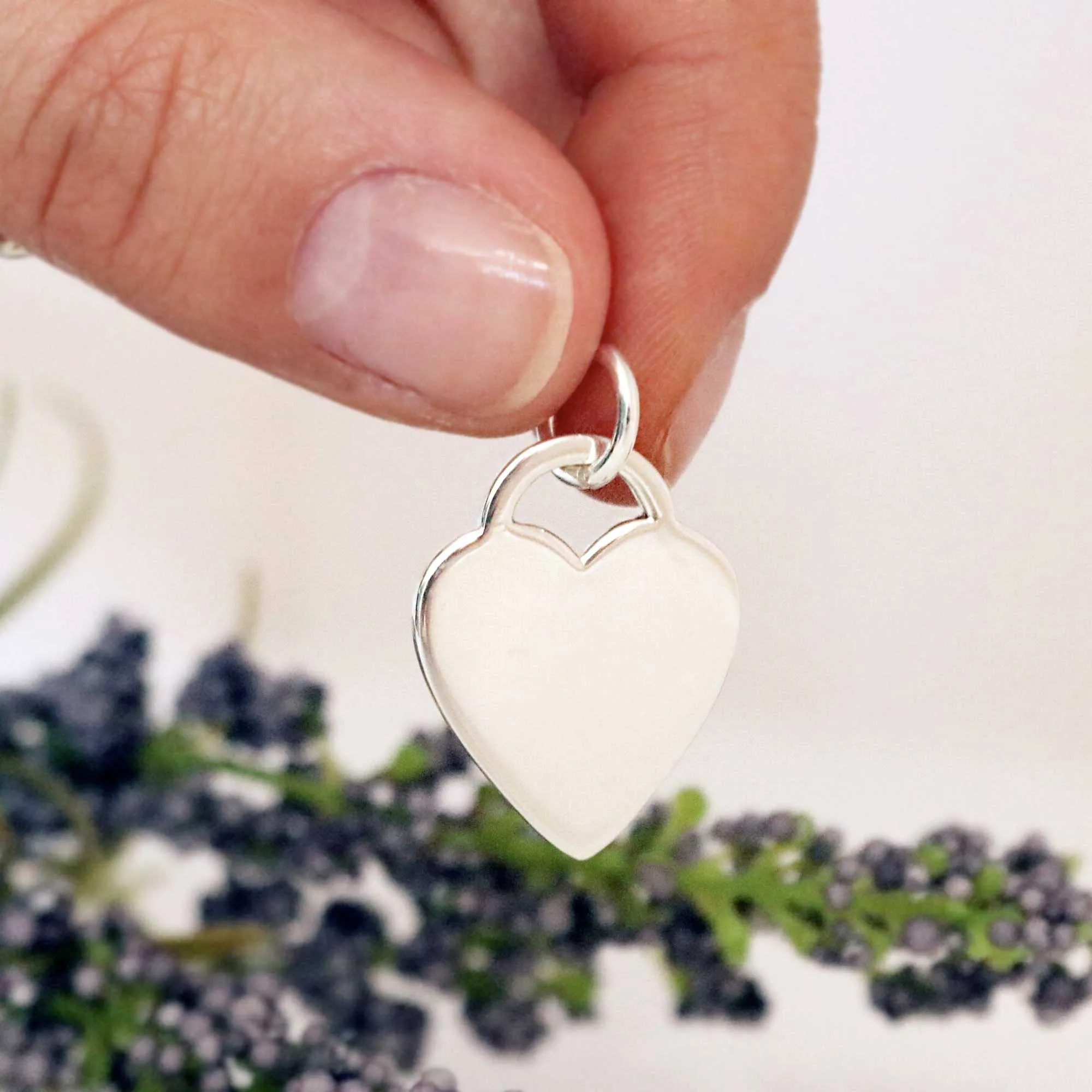 Heart Tag Personalised Silver Charm