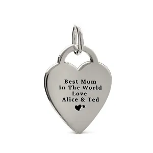 Heart Tag Personalised Silver Charm