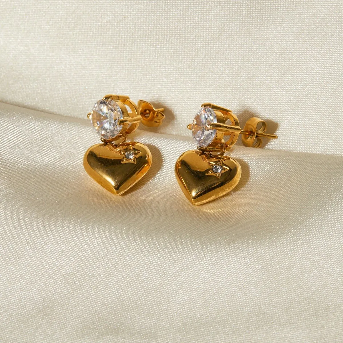 Heart Zircon Earrings