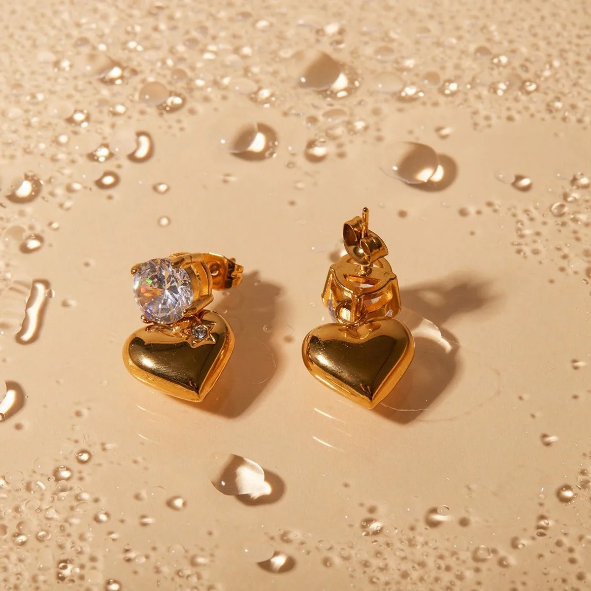 Heart Zircon Earrings