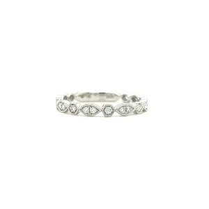 Hexagonal Diamond Ring with 0.2ctw of Diamonds in 14K White Gold