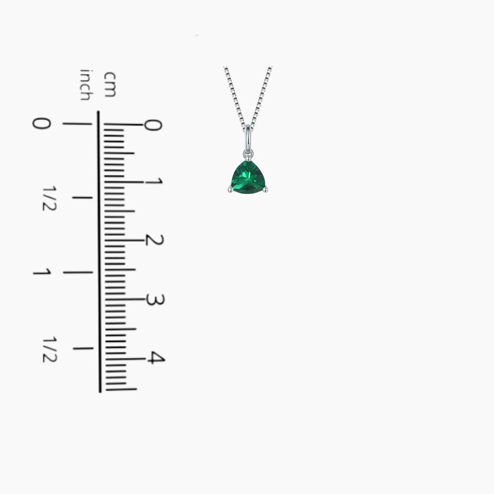 Irosk Trillion Cut Pendant in Sterling Silver -  Emerald