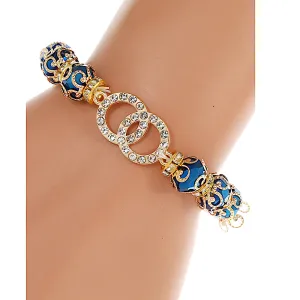 JAB43501 - Filigree Crystal Bead Stretch Bracelet