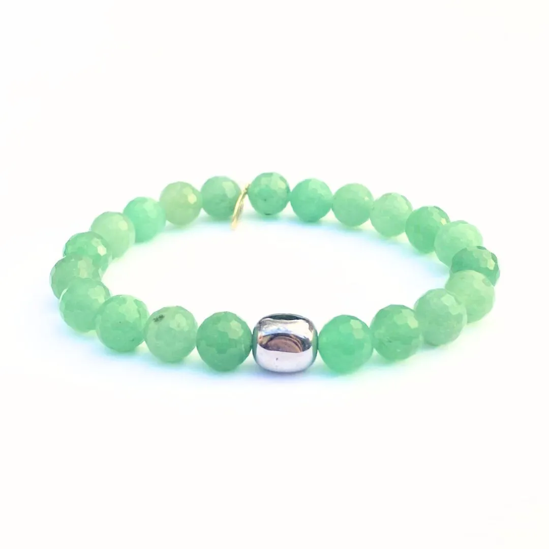 Jade Crystal Bracelet | Faceted   Platinum Hematite