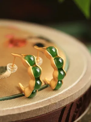 Jade Earrings: Lucky Pea