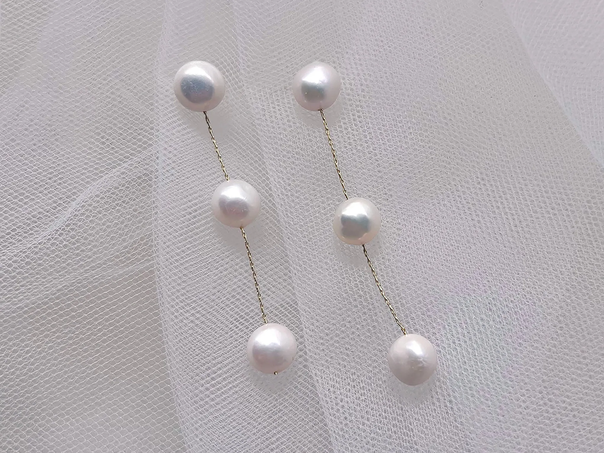 Jade - Freshwater Pearl Drop Bridal Earrings