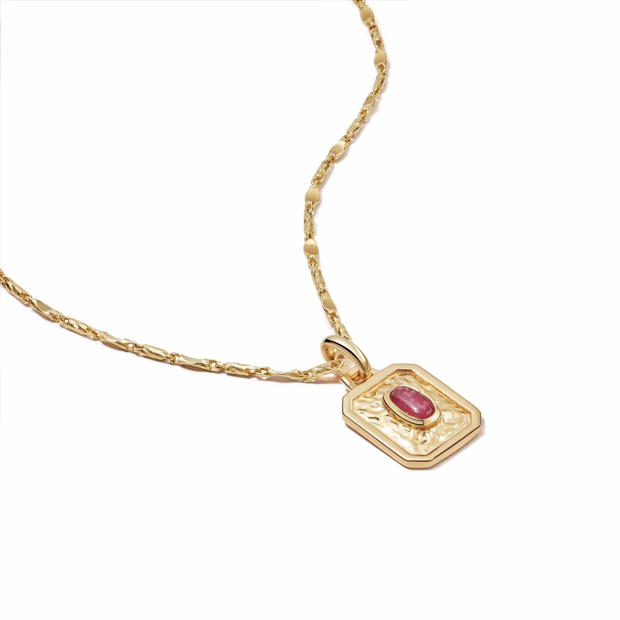 July Ruby Birthstone Necklace 18ct Gold Plate