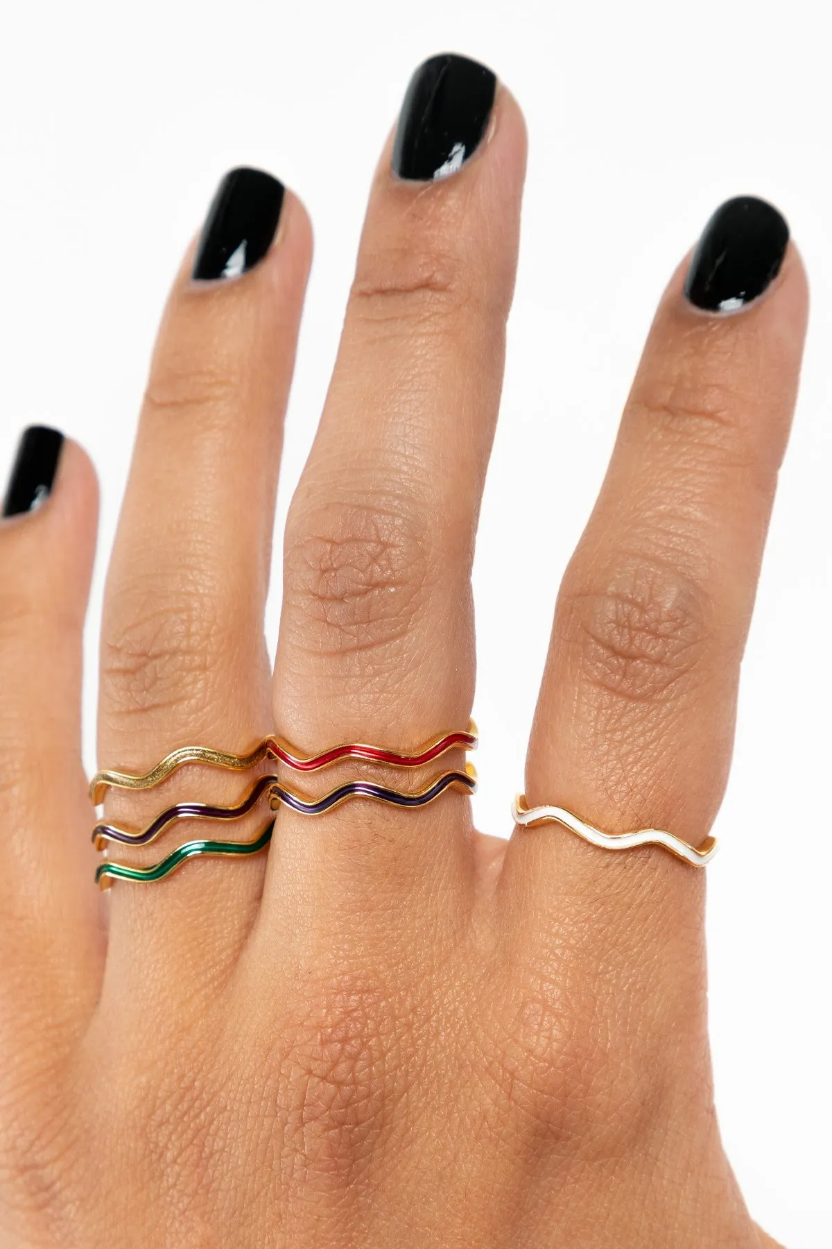 JWLWER - Wavy Enameled Stacking Ring