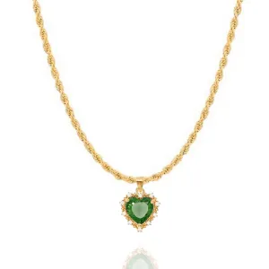 Kind Hearted Necklace in Emerald