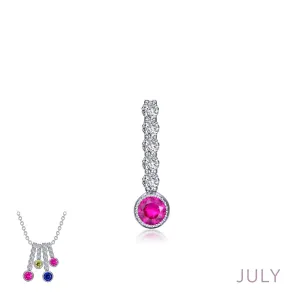 Lafonn Birthstone Round July Ruby Necklace BP003RBP00