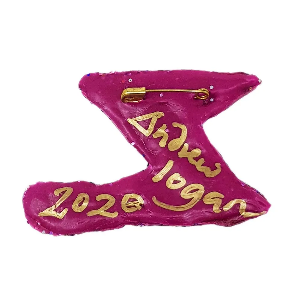 LETTER Z -  PURPLE BROOCH