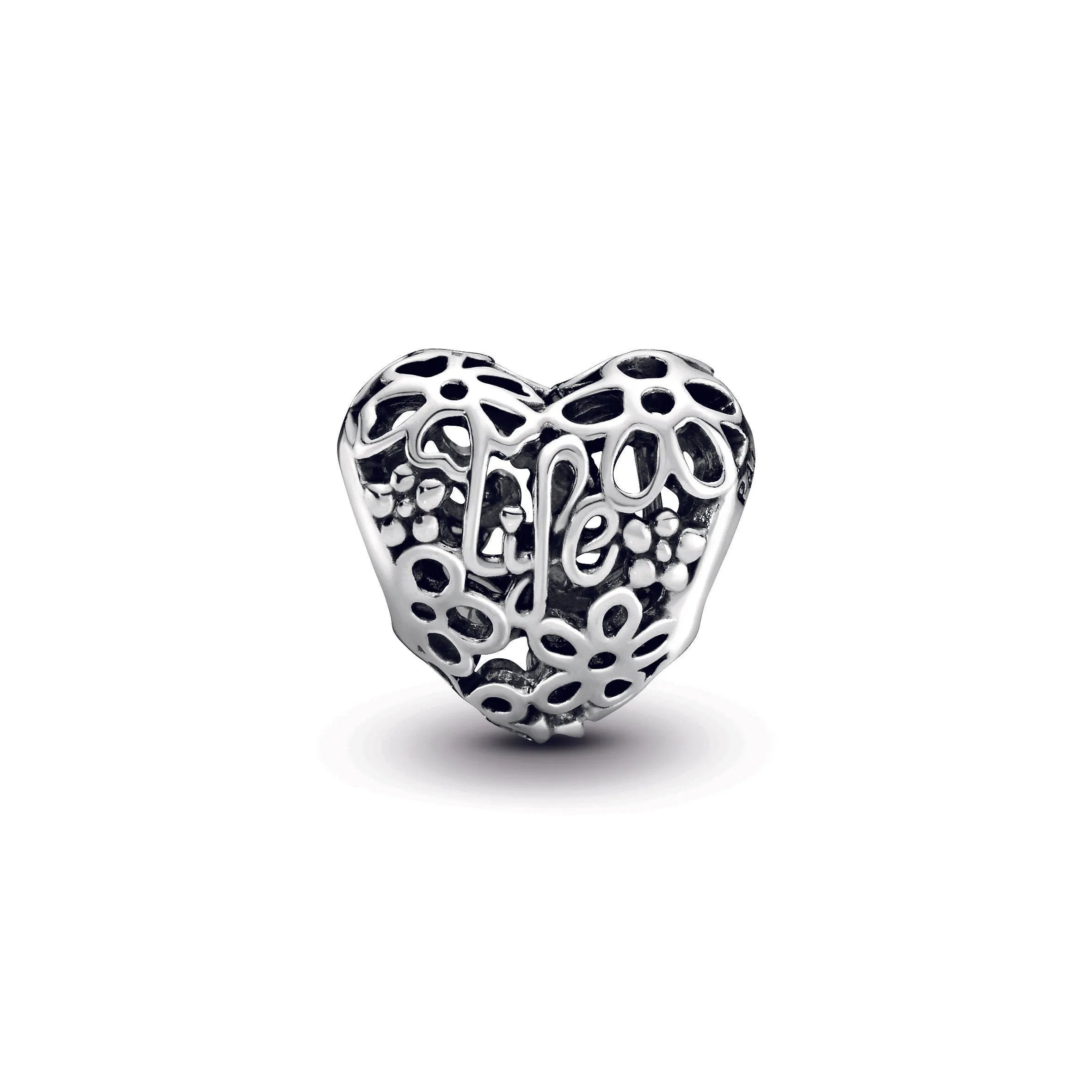 Love Life heart silver charm