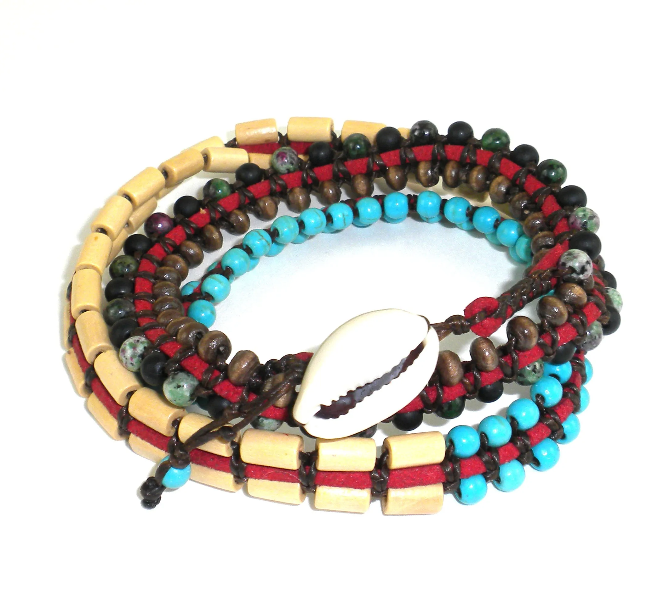 Mens Vegan Wrap Bracelet Tribal Chief Global Groove