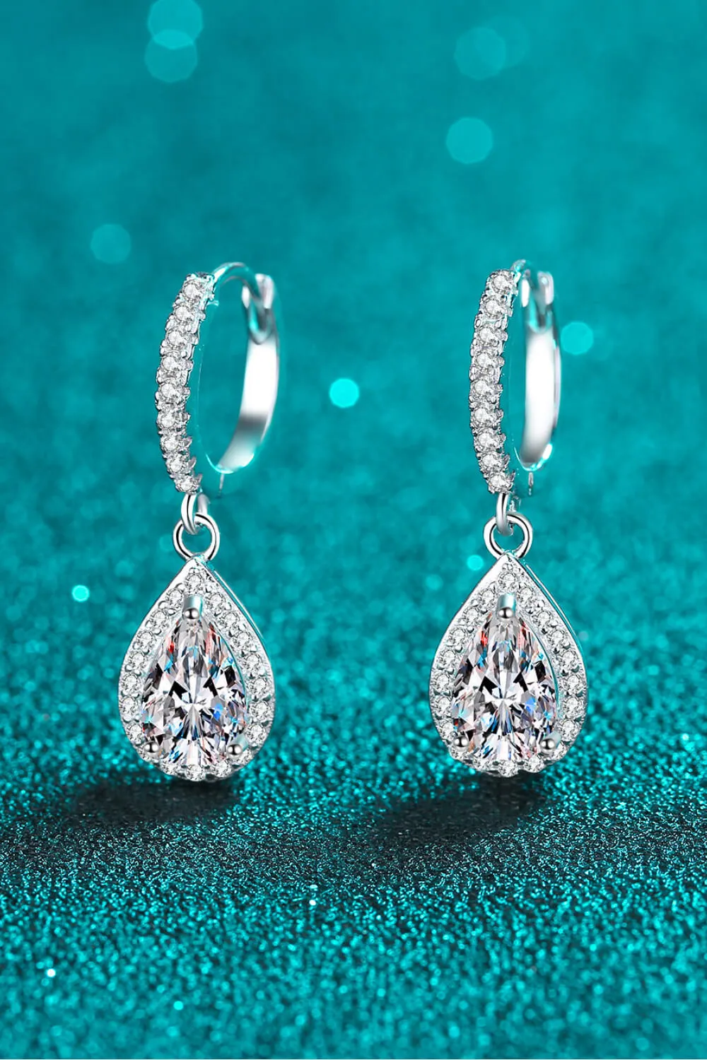 Moissanite Teardrop Earrings