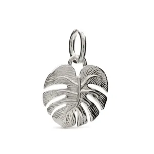 Monstera Palm Leaf Silver Charm