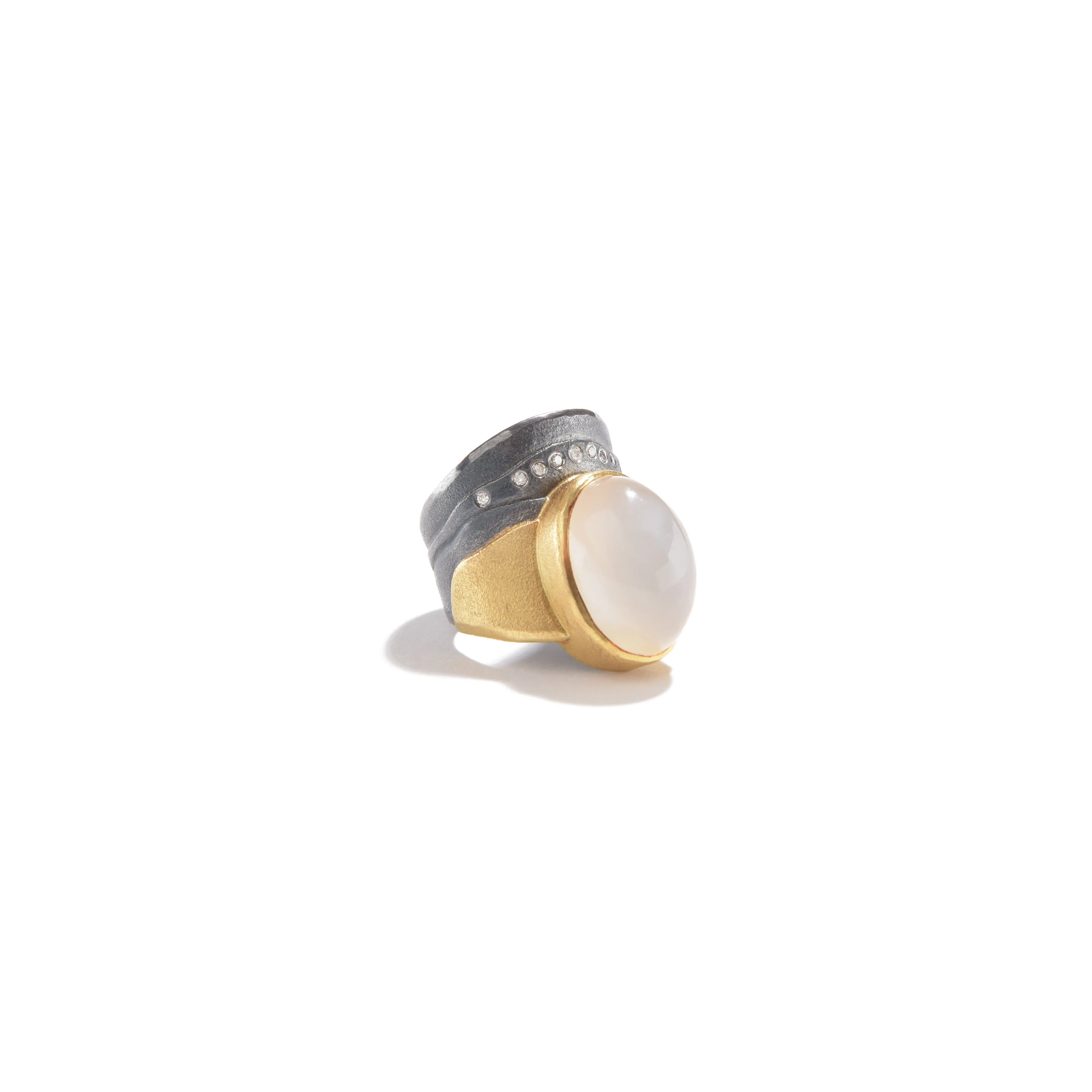 Moonstone Ring with Diamonds