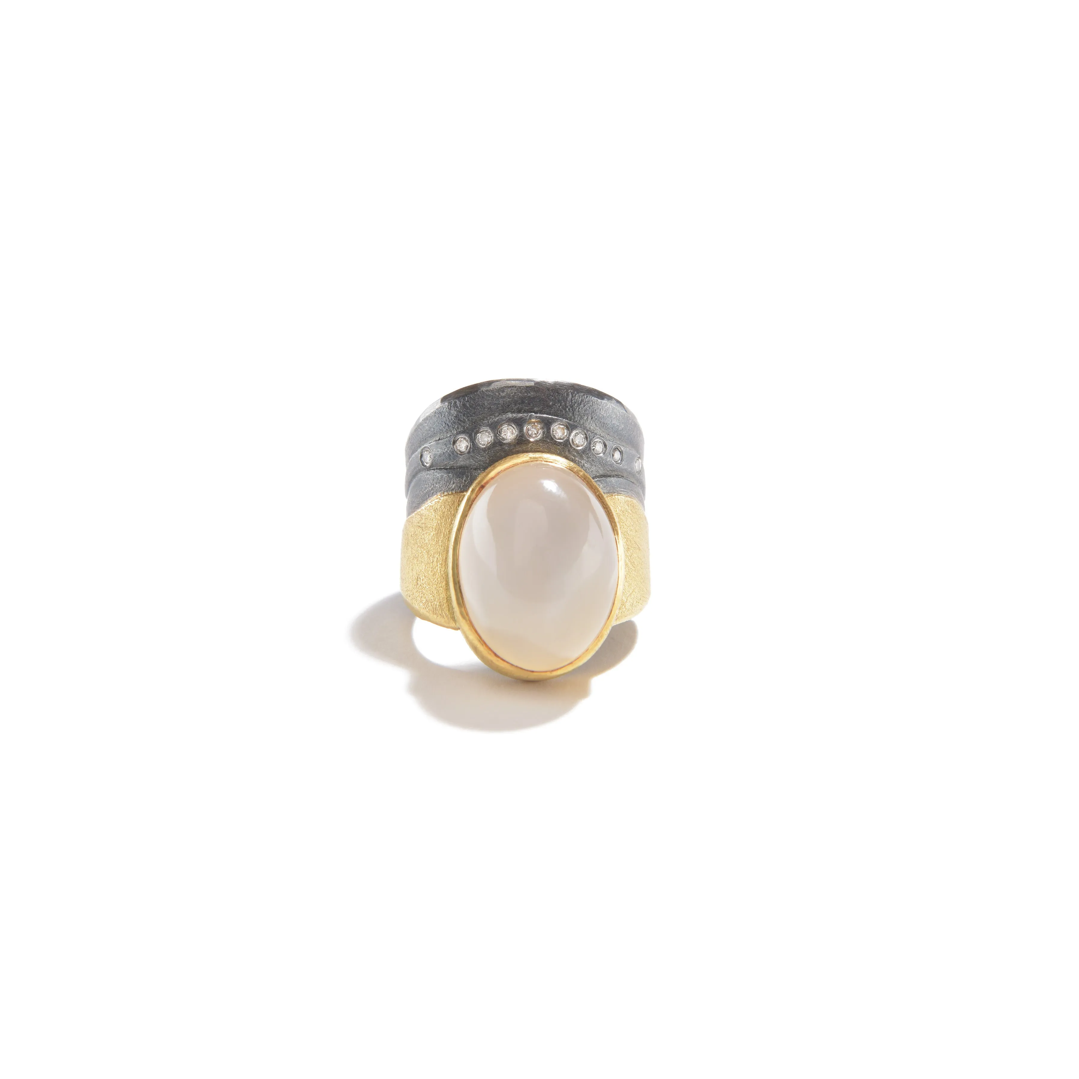 Moonstone Ring with Diamonds