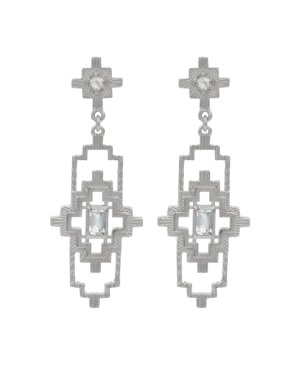 Munay Earrings | Sterling Silver | Aquamarine & White Zircon