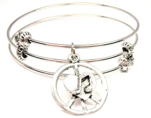 Music In Your Heart Peace Sign Triple Style Expandable Bangle Bracelet