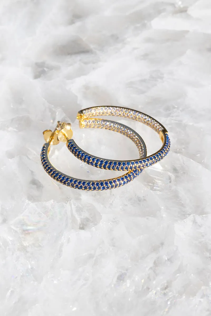 Native Gem - PARIS HOOPS- BLUE SAPPHIRE