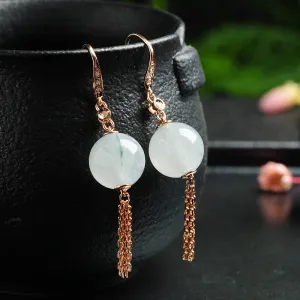 Natural Jade Earrings Jadeite Gold Earrings EG45