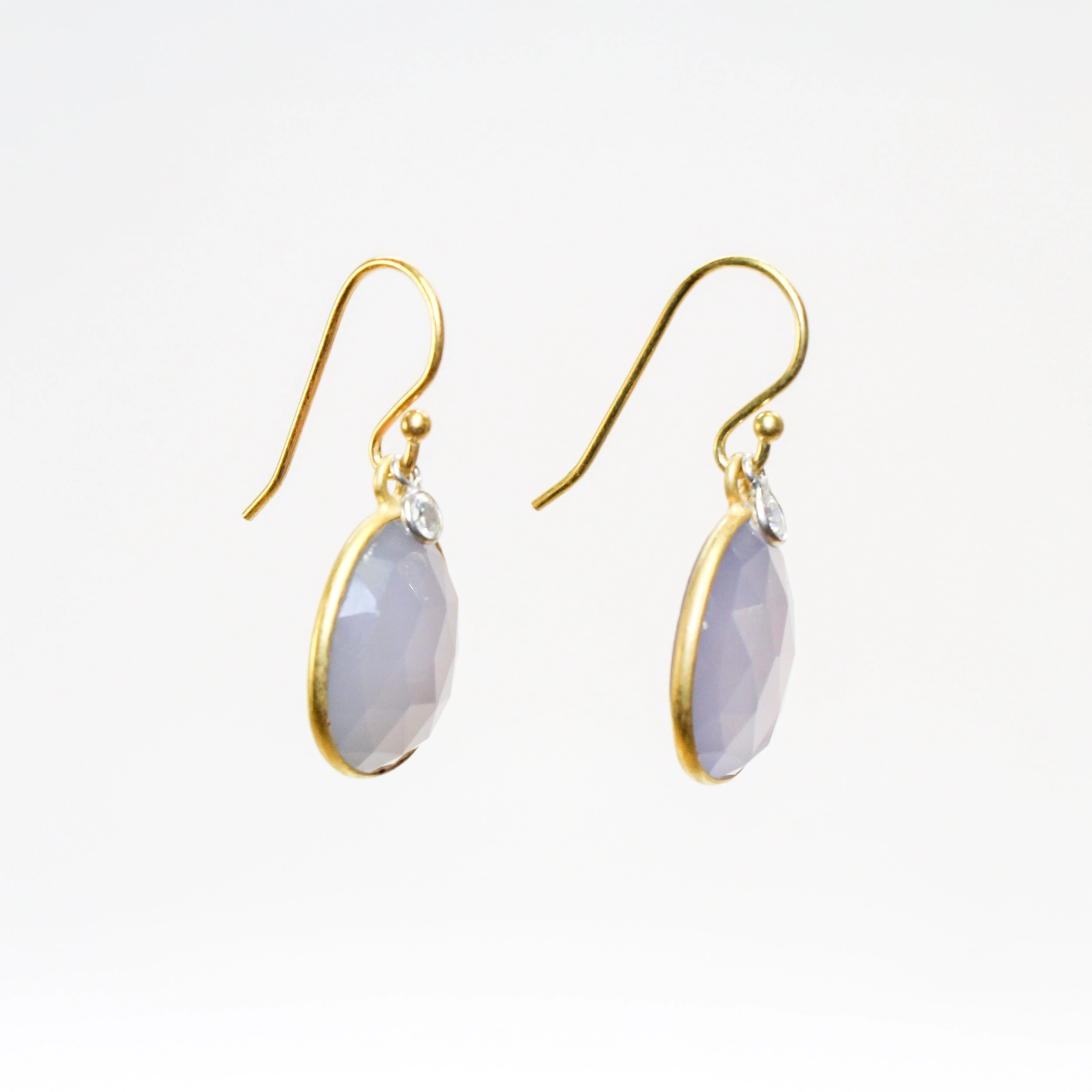 NEW! Lavender Quartz with White Zircon in Vermeil Earrings by Sarah Richardson