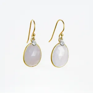 NEW! Lavender Quartz with White Zircon in Vermeil Earrings by Sarah Richardson