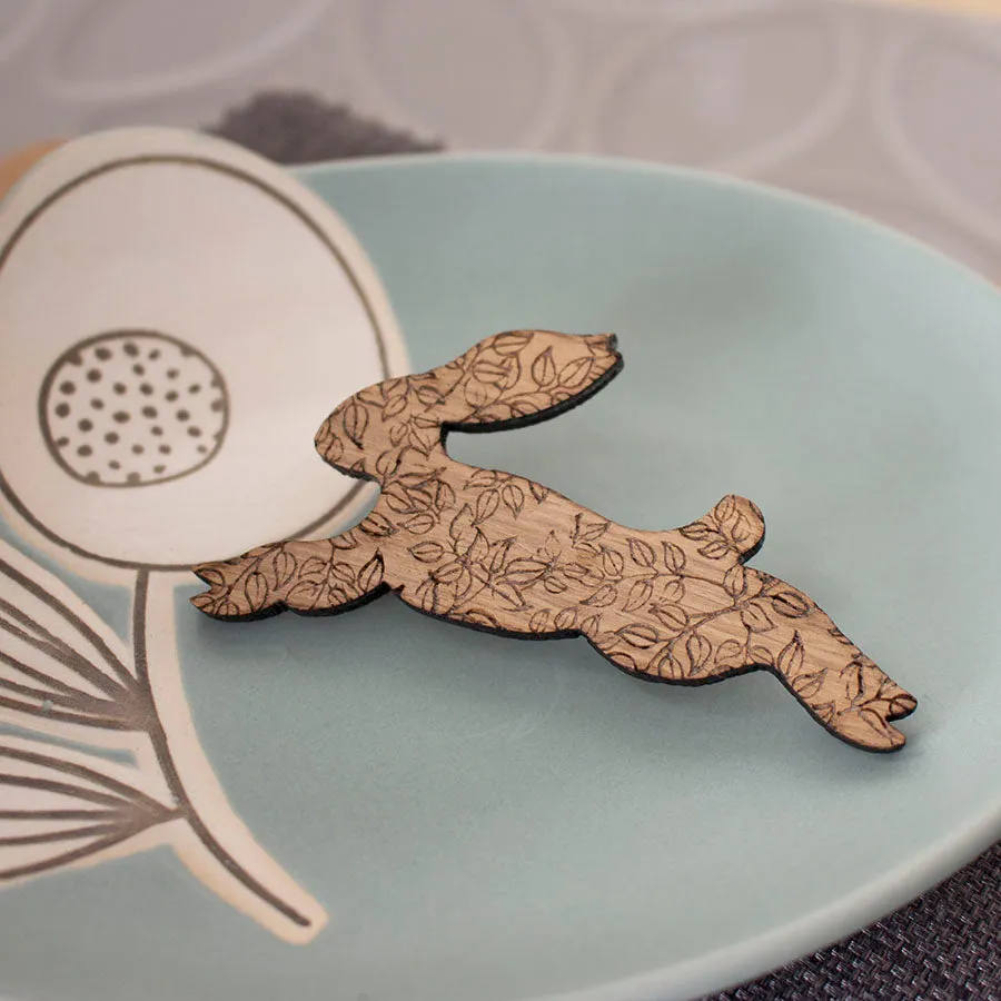 Oak Hare Brooch