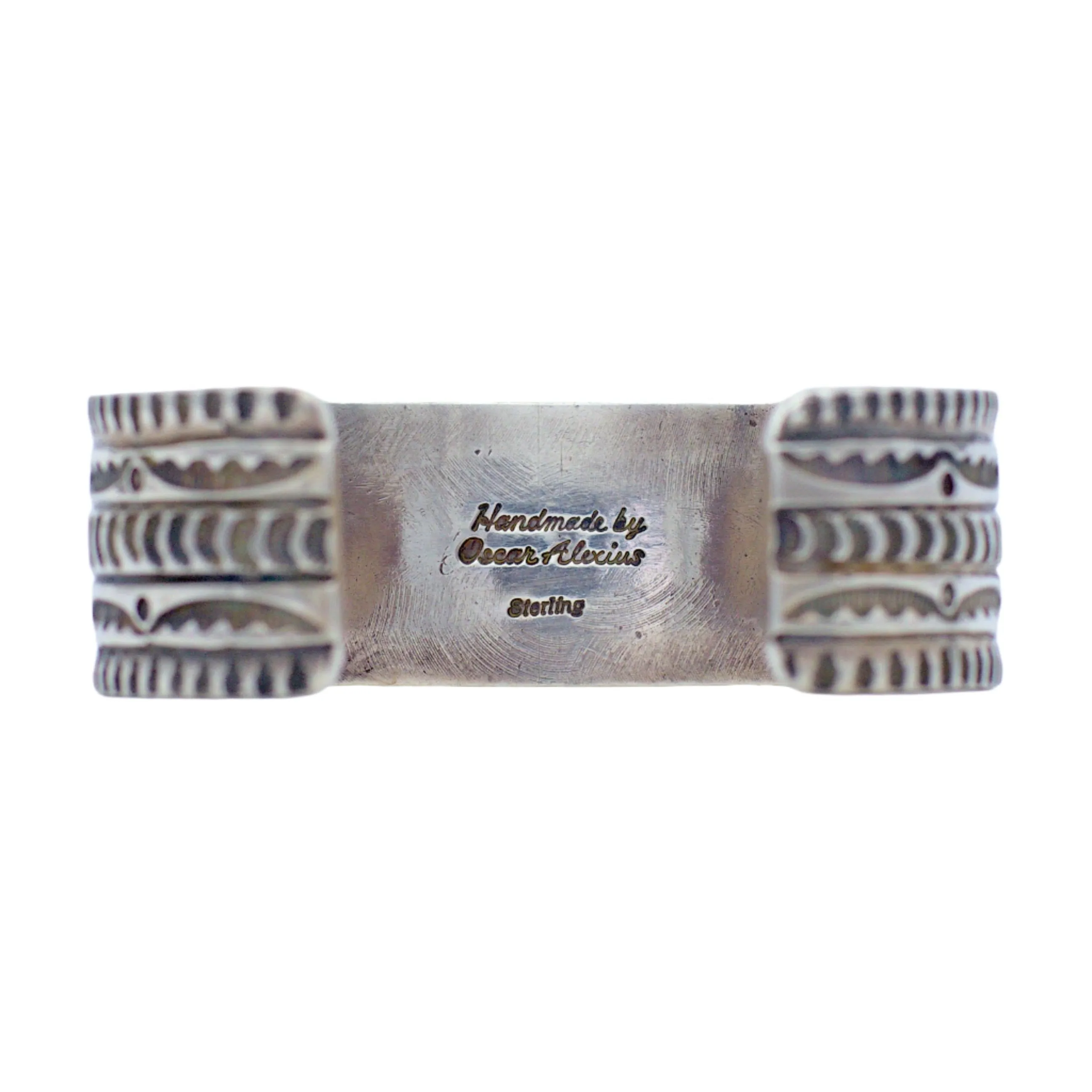 Oscar Alexius Handmade Navajo Sterling Silver Turqoise Bracelet