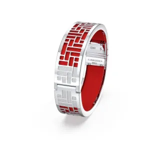 Pavilion Bangle - Firecracker Red - Sterling Silver