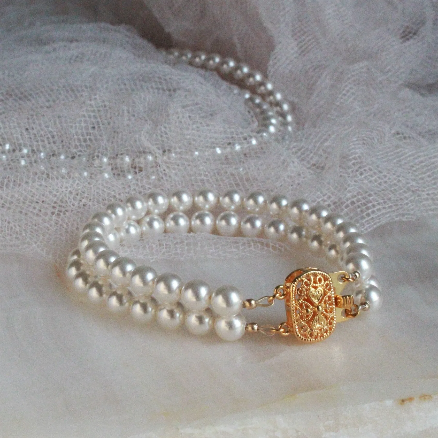 Pearl Double Strand Bracelet