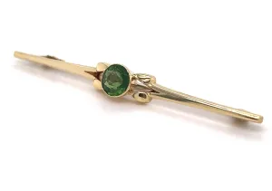 Peridot 15ct Yellow Gold Bar Brooch