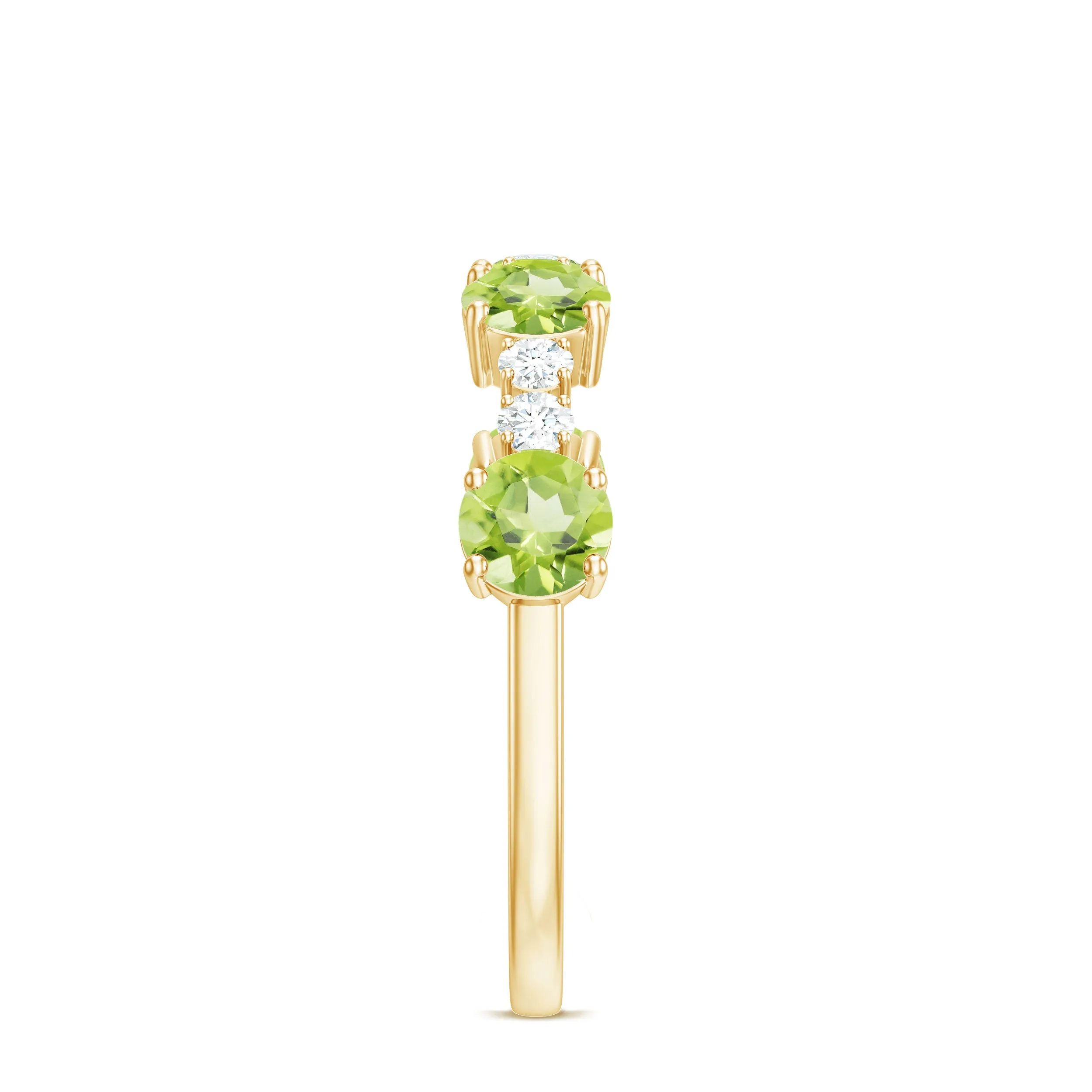 Peridot and Diamond Half Eternity Ring