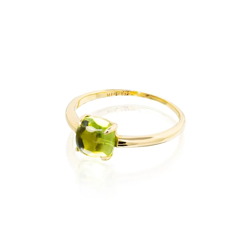 Peridot Cushion Cabachon Ring