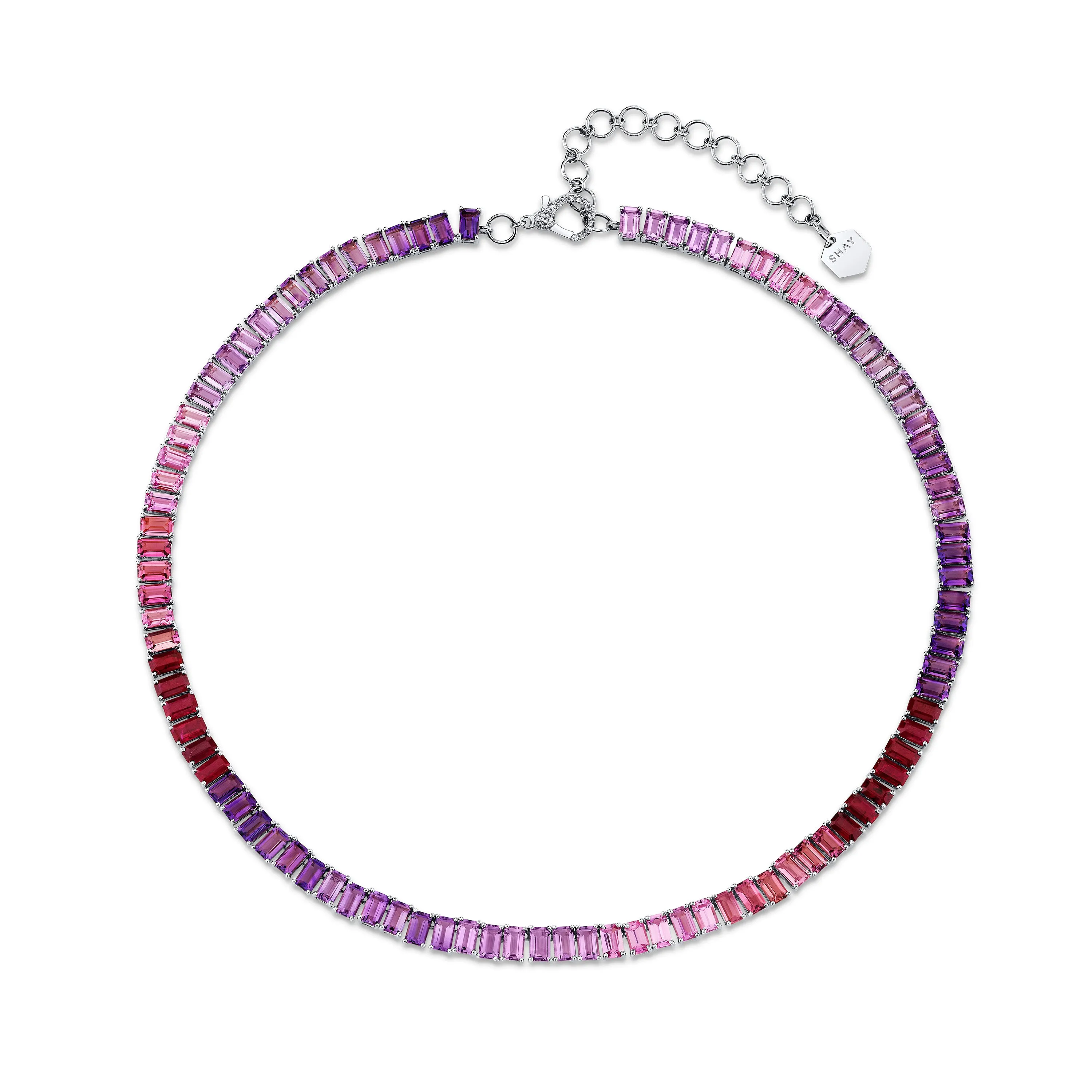 PINK SAPPHIRE OMBRE ETERNITY NECKLACE