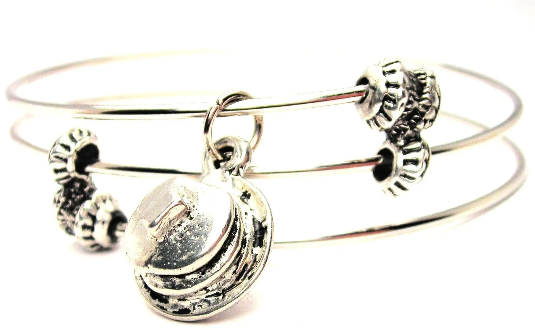 Plate Of Pancakes Triple Style Expandable Bangle Bracelet