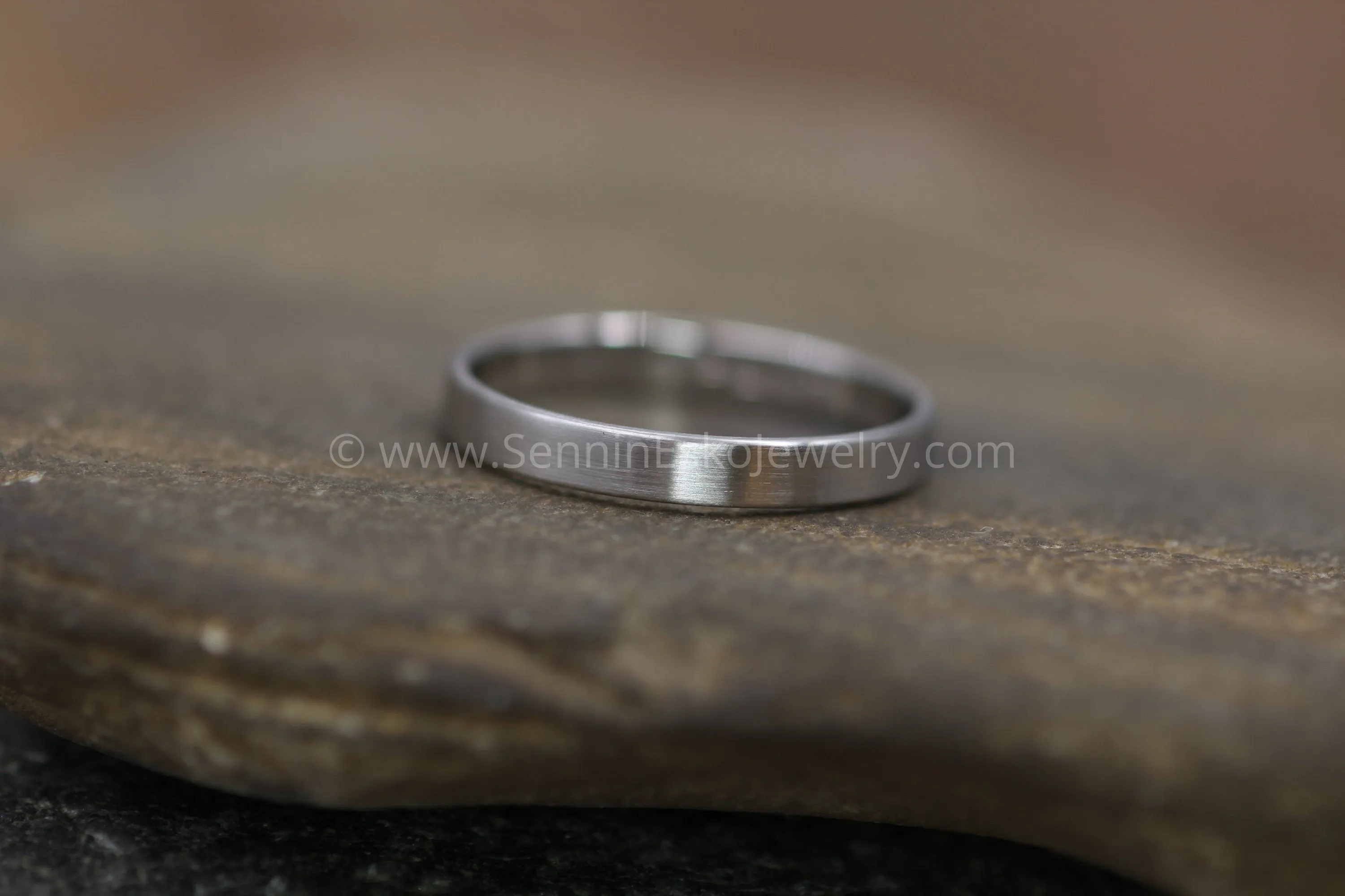 Platinum 3x1mm Flat Band - Matte Finish