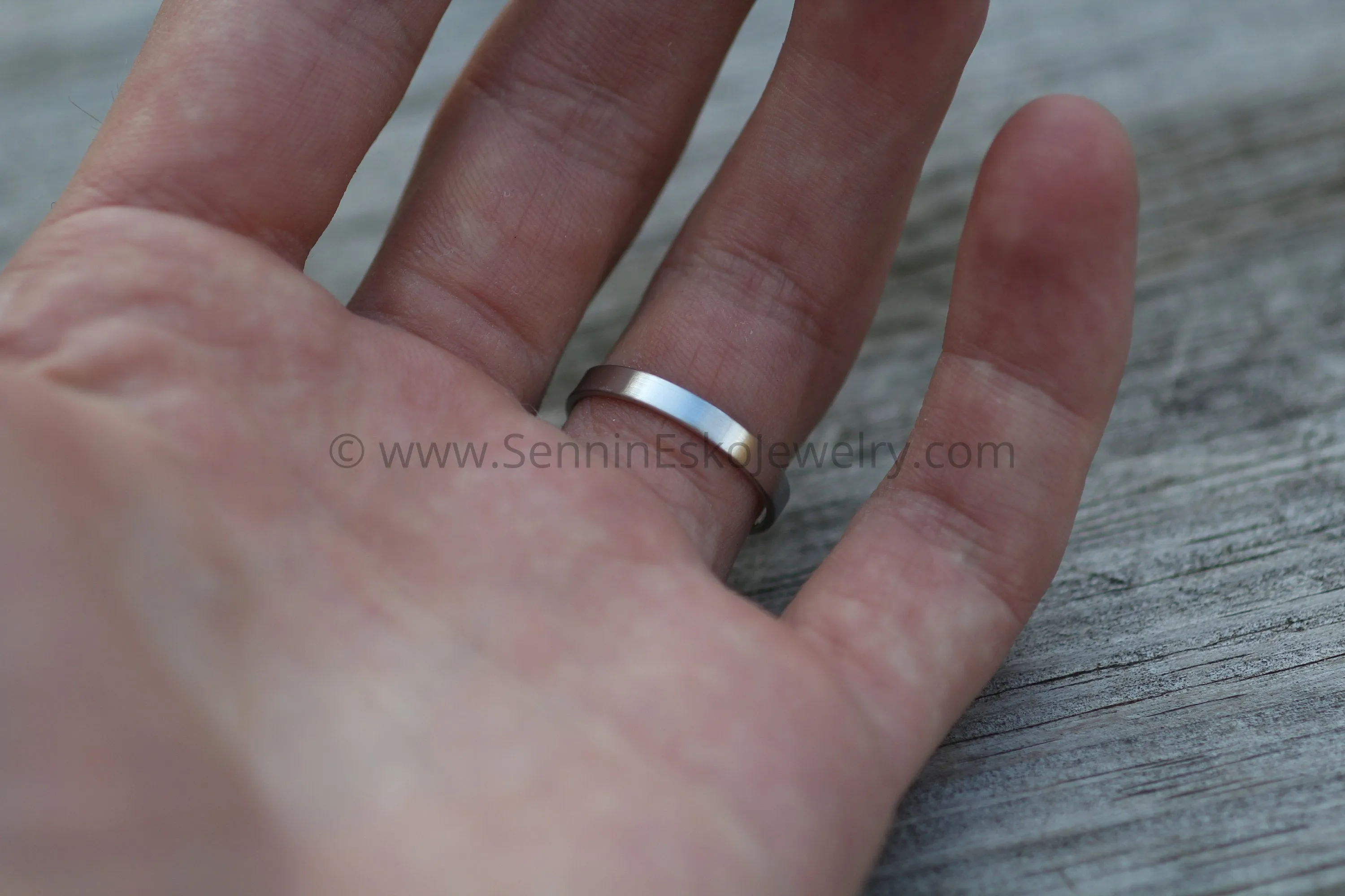 Platinum 3x1mm Flat Band - Matte Finish