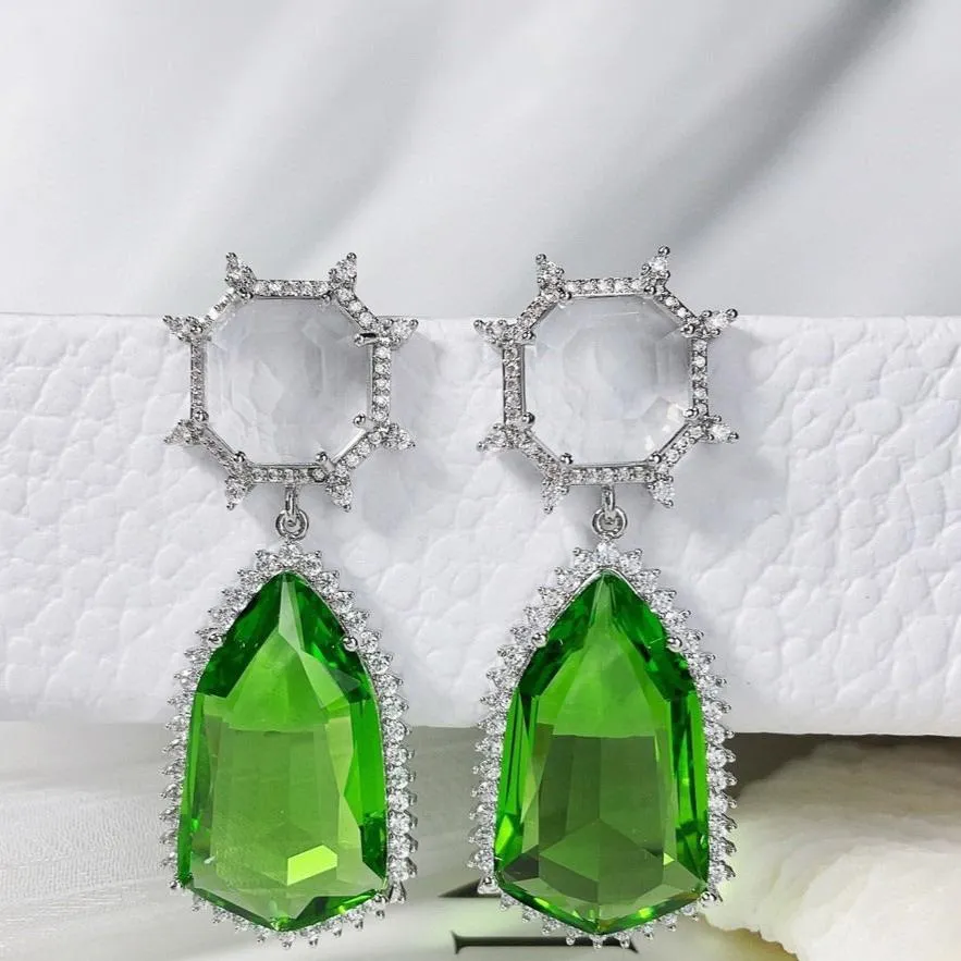 Pre Order: Geometric Teardrop Zircon Earrings