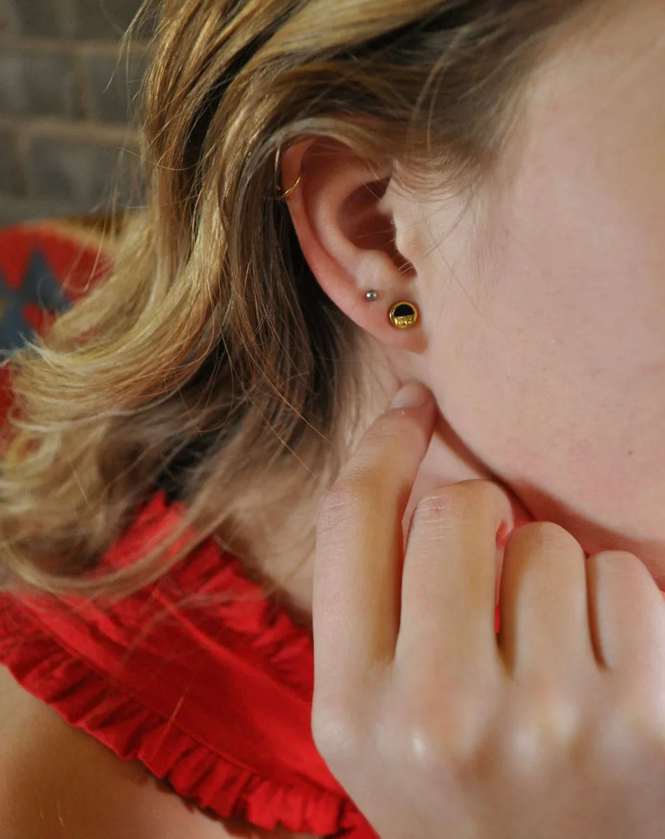 "Holliday" Black Jade Stud Earrings