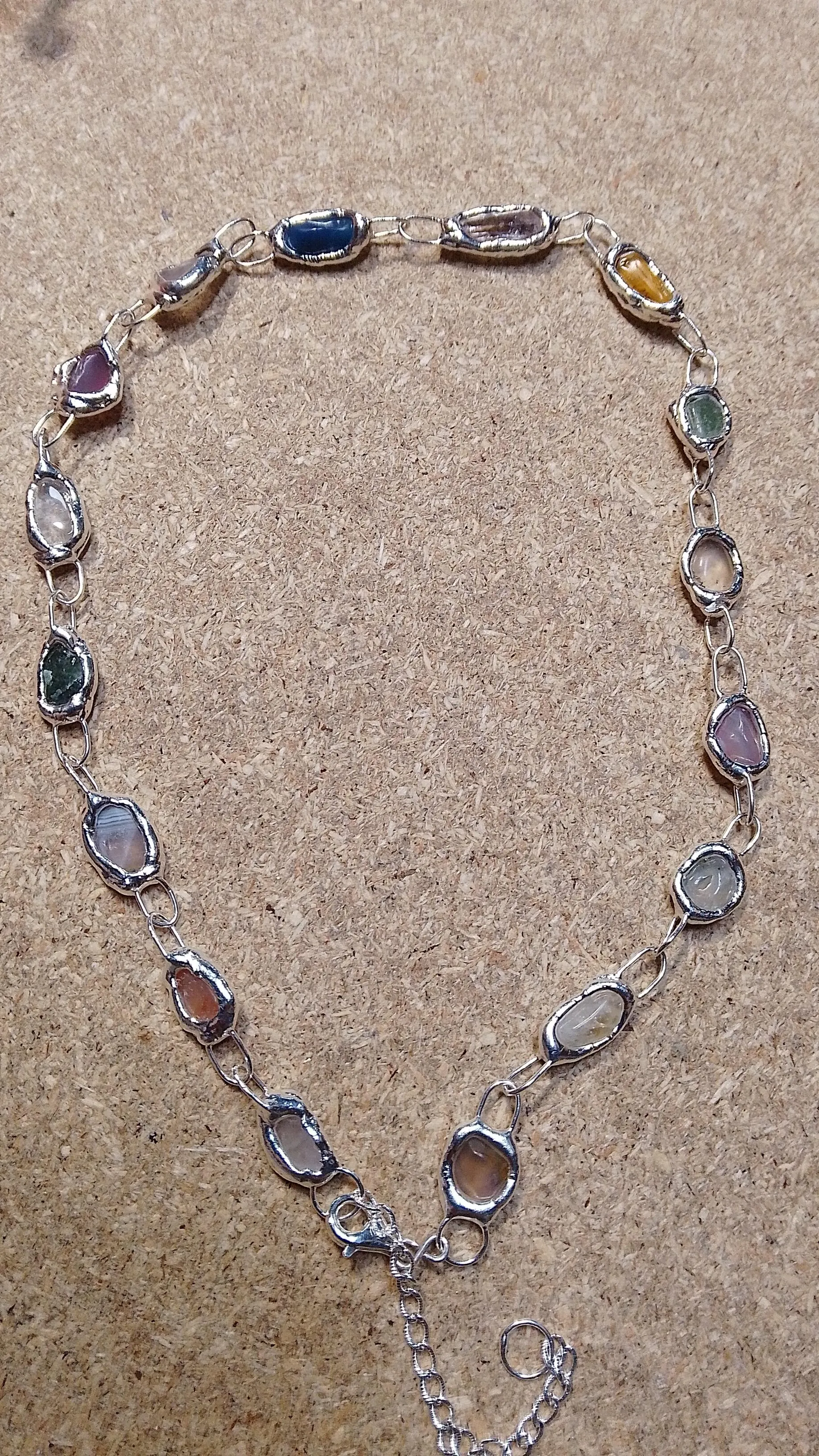 Rainbow Necklace in Silver