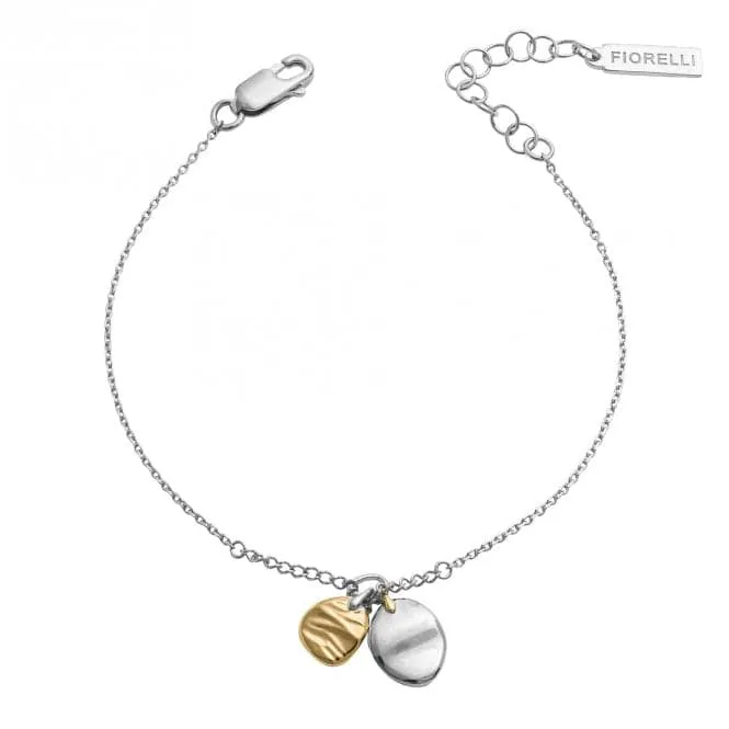 Ripple Effect Plain Yellow Gold Plating Disc Bracelet B5385