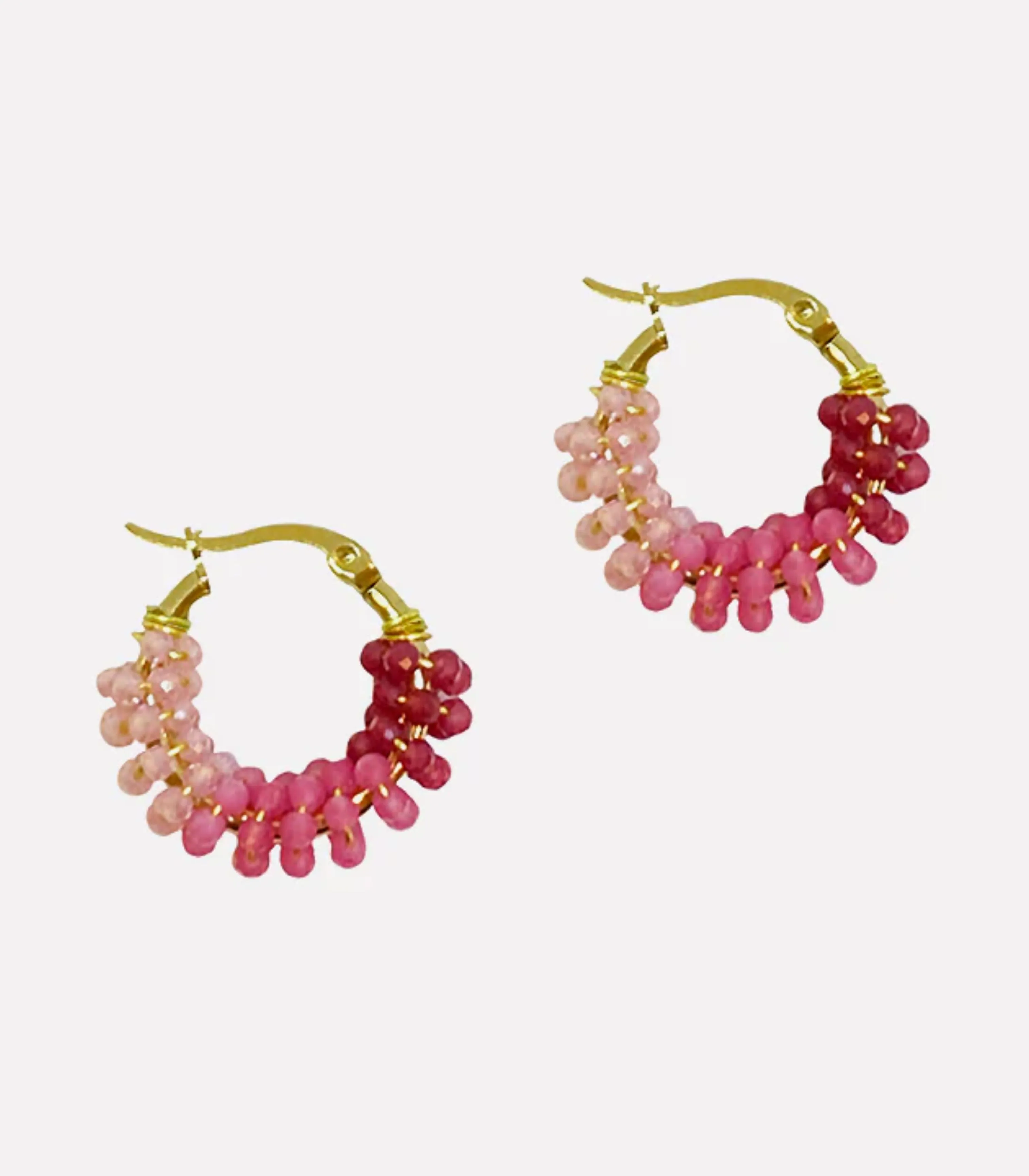 Rosa Sunset Gemstone Hoop Earrings