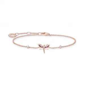 Rose Gold Plated Zirconia Dragonfly Bracelet A2025-321-7-L19V