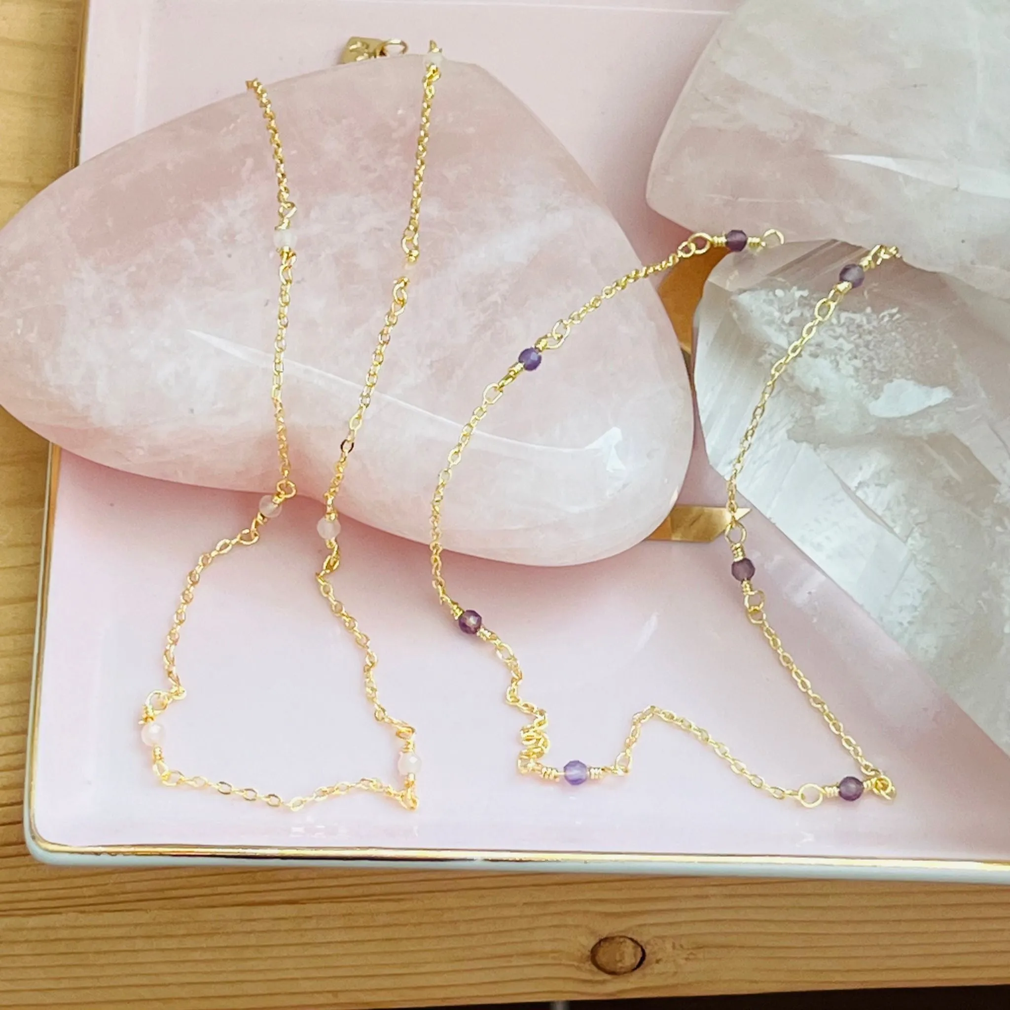 Rose Quartz Choker Necklace GHW