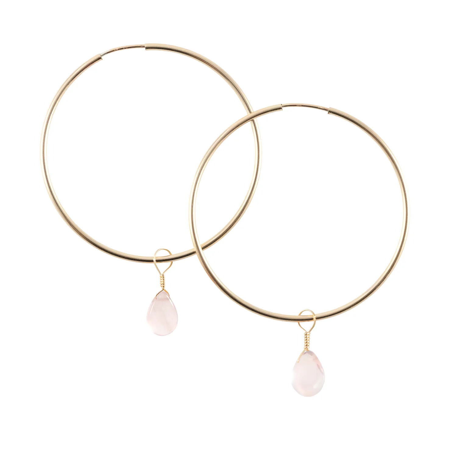 Rose Quartz Hoop Earrings