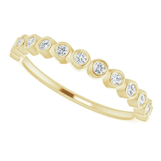 Round Bezel Set Anniversary Band