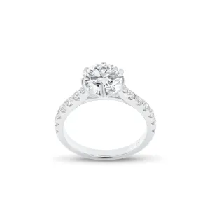 Round Diamond Engagement Ring with Diamond Basket